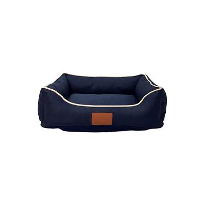 Cama Fábrica Pet Linho Azul Marinho para Cães e Gatos P