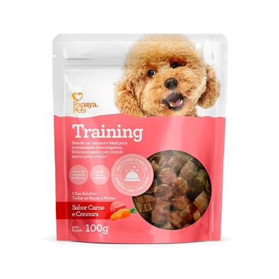 Snack Papaya Pets Training Sabor Carne e Cenoura para Cães 100g