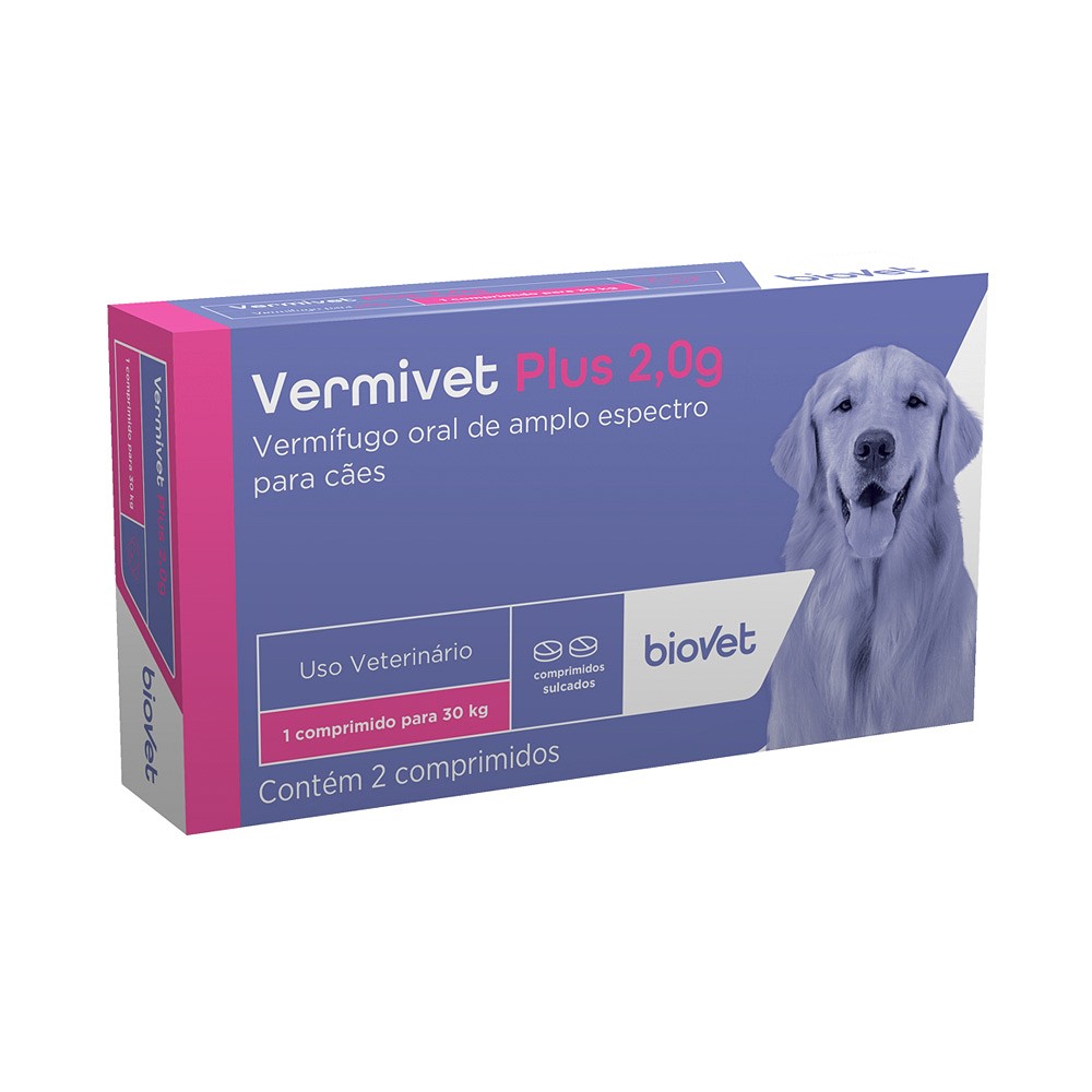 Vermífugo  Vermivet Plus 2,0g - Biovet para Cães