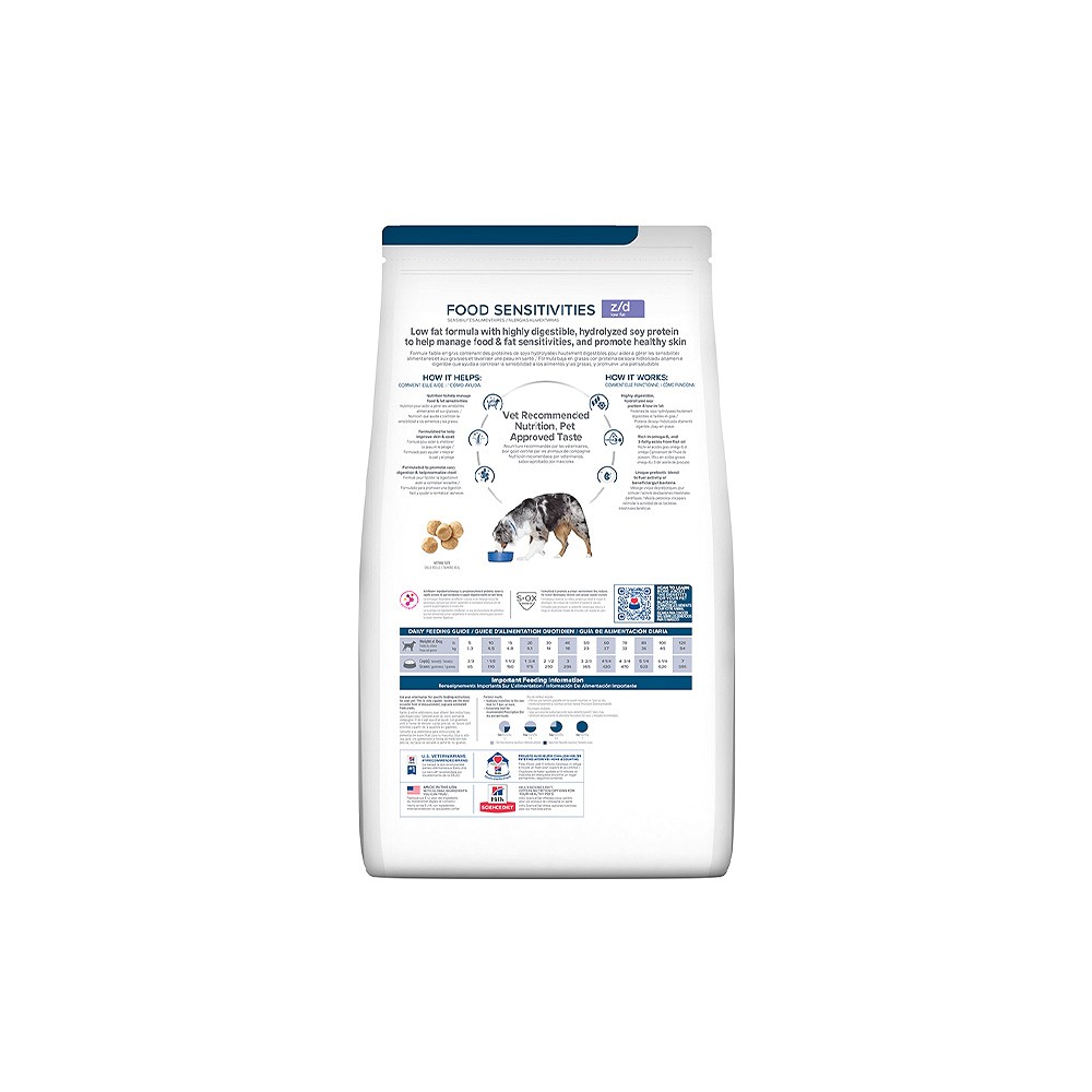 Ração Hill's Prescription Diet Z/D Baixa Gordura para Cães com Alergias Alimentares e da Pele