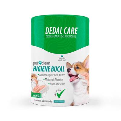 Dedeira Umedecida Pet Clean Dedal Care Higiene Bucal U