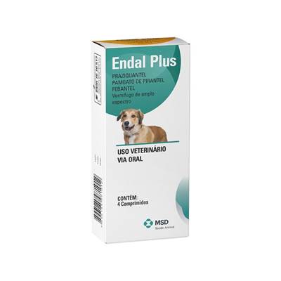 Vermífugo Endal Plus para Cães 4 comprimidos