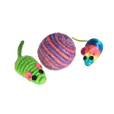 Brinquedo Chalesco Kit Bola Ratinho Colorido para Gatos U