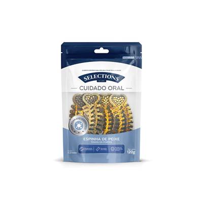 Petisco Selections For Pets Cuidado Oral Espinha de Peixe para Cães 120g