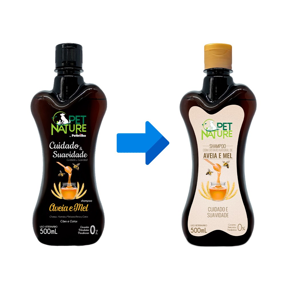 Shampoo Natureza Petbrilho para Cães e Gatos Aveia e Mel