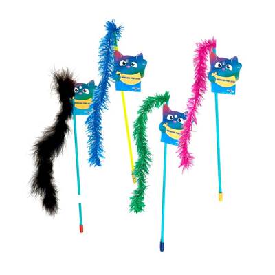 Brinquedo Plumas e Penas Varinha Marabu Pena para Gatos - Cores Sortidas U
