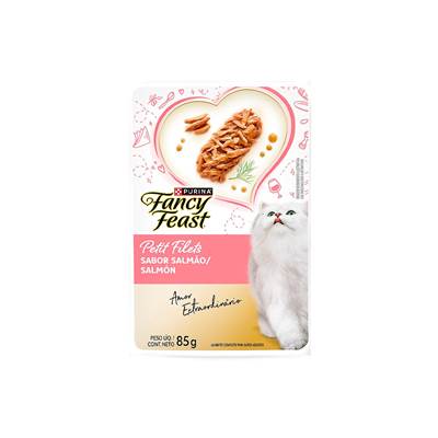 Ração Fancy Feast Sachê para Gatos Adultos sabor Petit Filet Salmão 85g