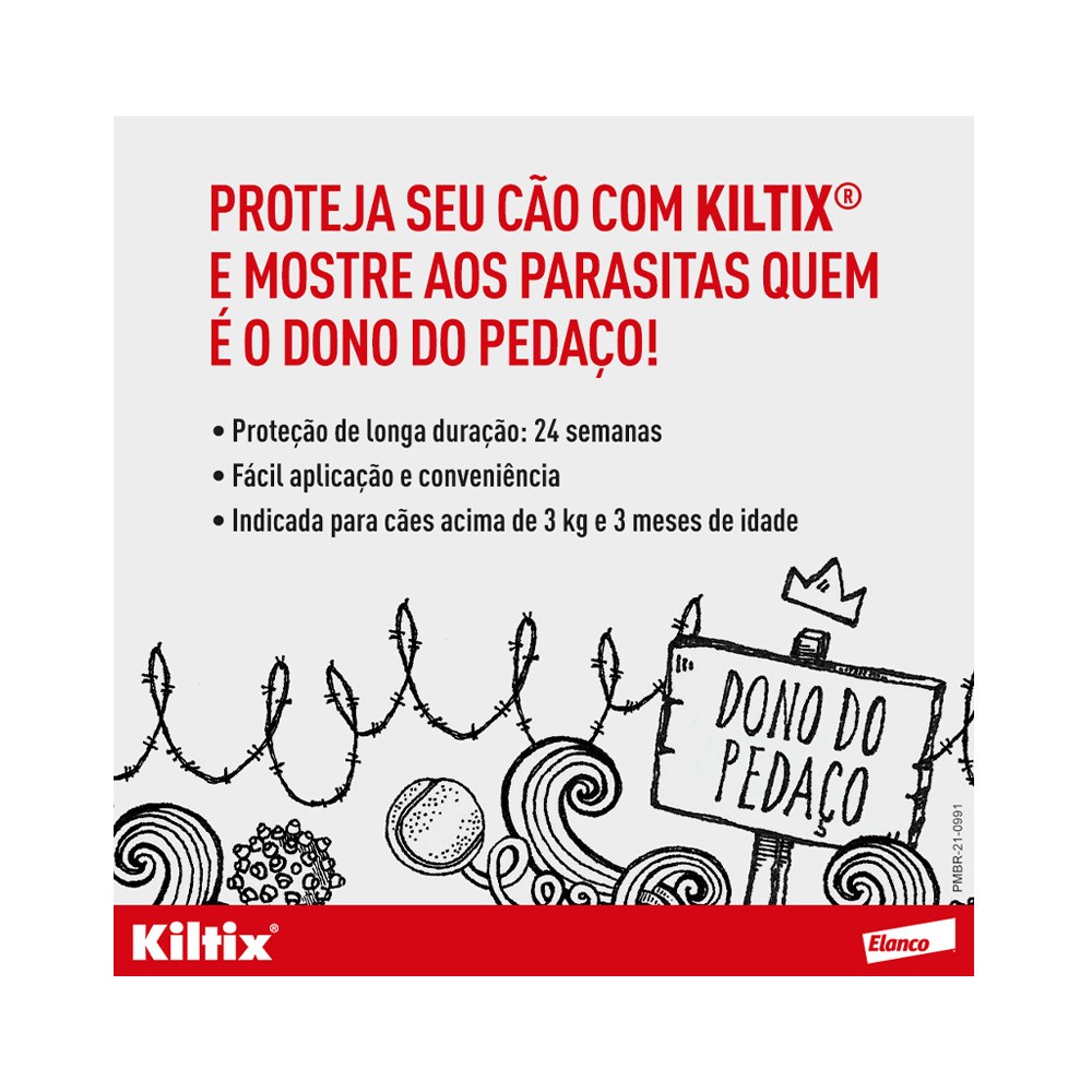 Coleira Antiparasitária Kiltix Média para Cães de 8kg a 19kg