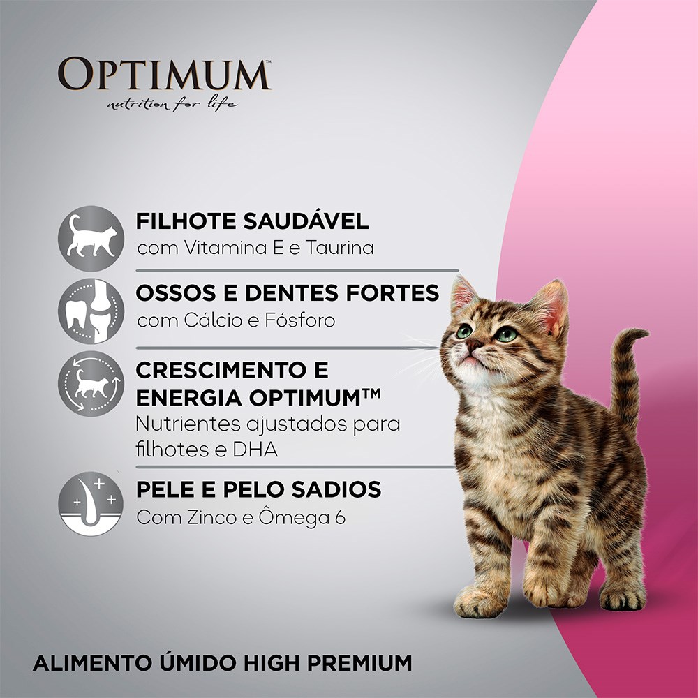 Ração Optimum para Gatos Filhotes De 2 à 12 Meses sabor Frango
