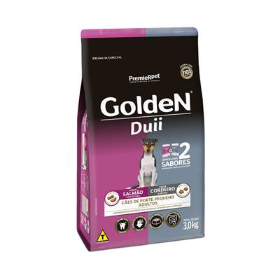 Ração Golden Duii Mini Bits para Cães Adultos sabor Salmão e Cordeiro 3kg