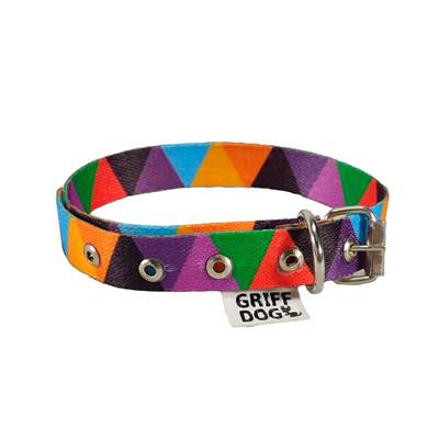 Coleira Griff Dog Triângulos Coloridos para Cães Tam 1