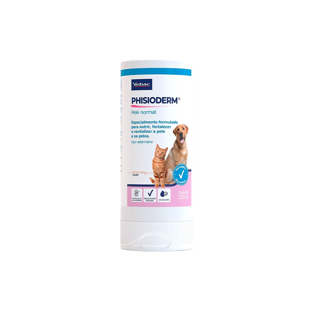 Shampoo Virbac Phisioderm Pele Normal para Cães e Gatos