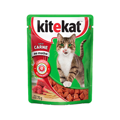 Ração Kitekat Sachê Carne so Molho para Gatos Adultos 70g