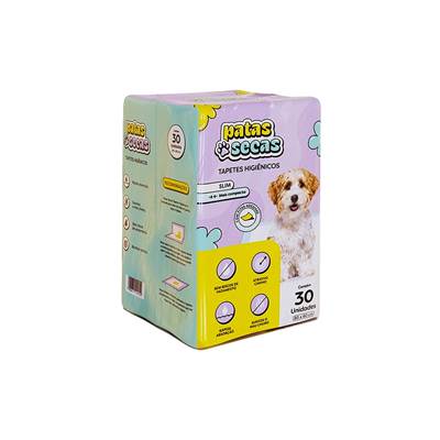 Tapete Higiênico Patas Secas Slim 80x60 para Cães 30 unidades