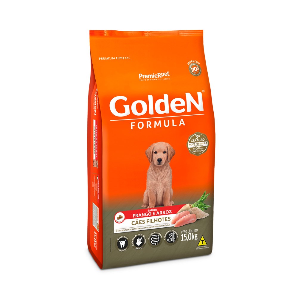 Ração Golden Fórmula para Cães Filhotes sabor Frango & Arroz