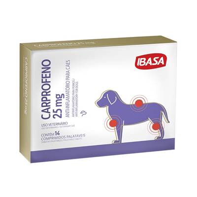 Anti-inflamatório Carprofeno para Cães 25mg