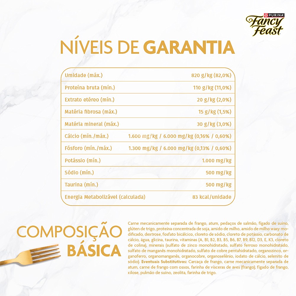 Ração Fancy Feast Sachê para Gatos Adultos sabor Casserole Atum & Salmão 