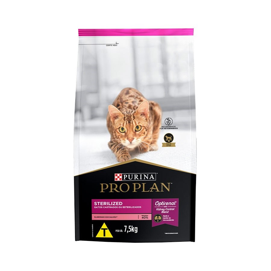 Ração Pro Plan Sterilised para Gatos Adultos Castrados sabor Salmão