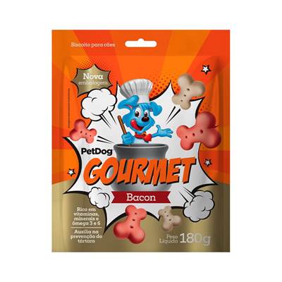 Biscoito Petdog Gourmet sabor Bacon 180g