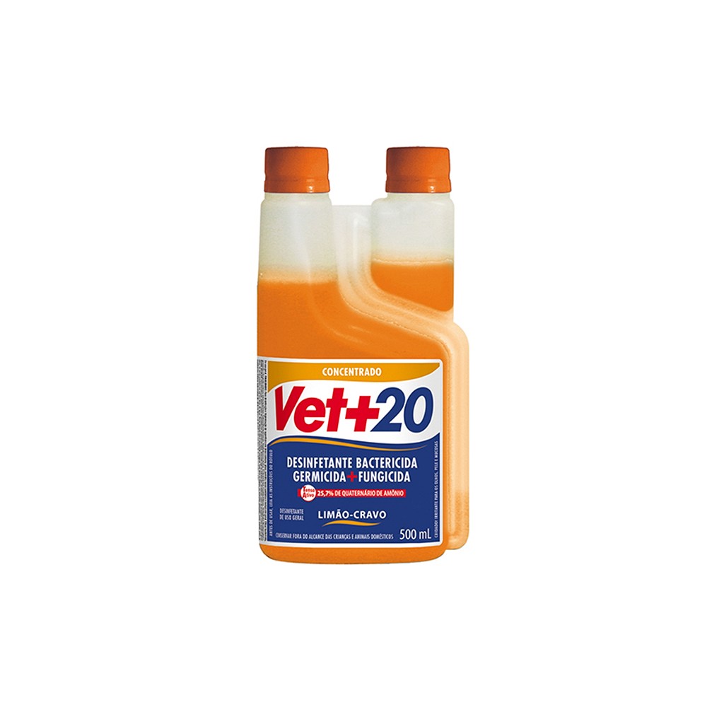 Desinfetante Concentrado Vet+20 Limão e Cravo 500ml