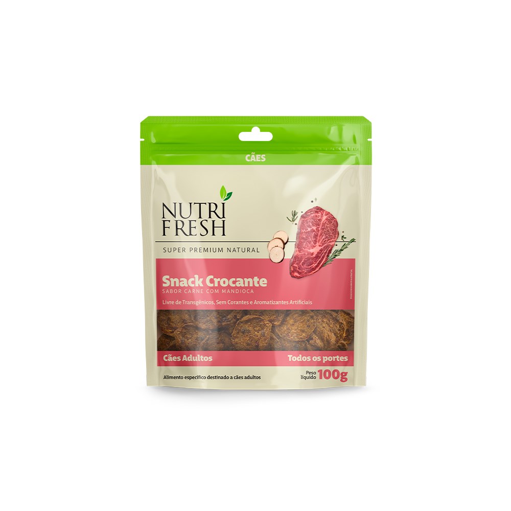 Snack Crocante Nutrifresh sabor Carne com Mandioca para Cães Adultos