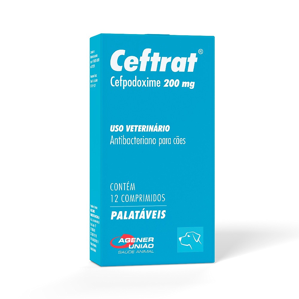 Antibacteriano Agener União Ceftrat para Cães - 12 Comprimidos