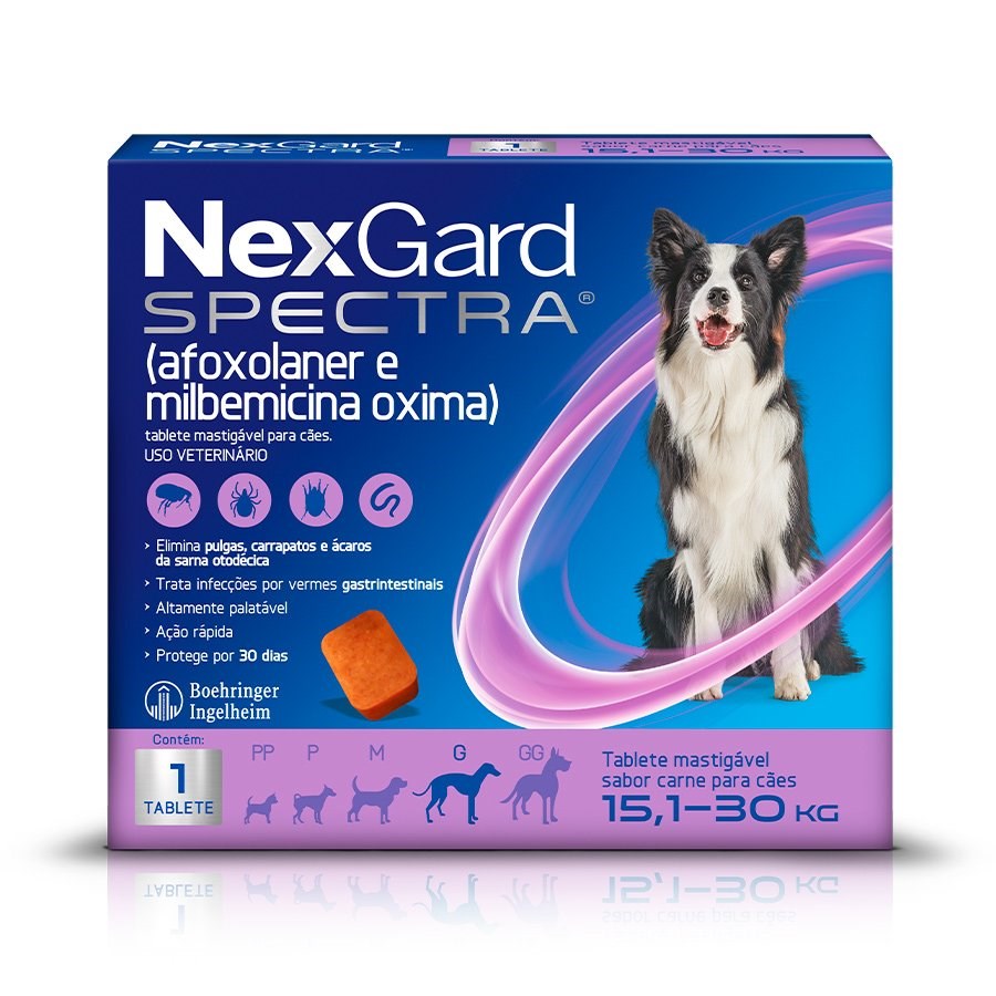 Antipulgas e Carrapatos NexGard Spectra para Cães de 15,1kg a 30kg