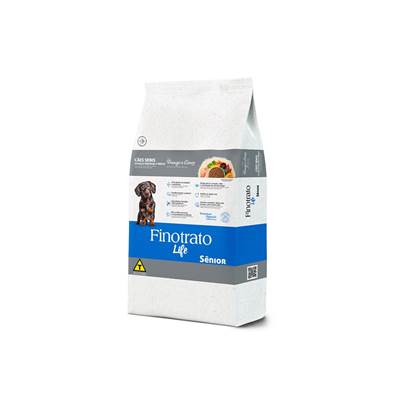 Ração Finotrato Life para Cães Sênior de Raças Pequenas e Médias Sabor Frango e Arroz 3kg