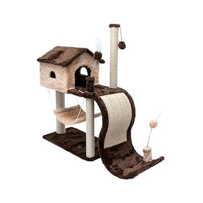 Brinquedo Arranhador São Pet para Gatos Tobogã Marrom