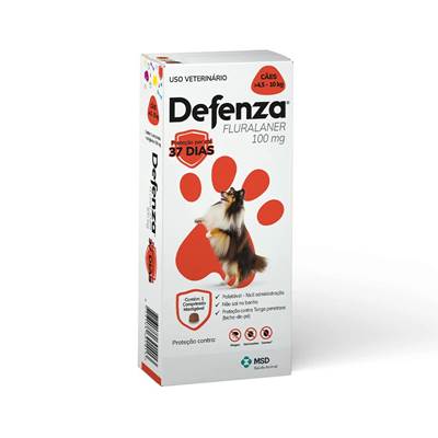 Antipulgas e Carrapatos Defenza para Cães de 4,5kg a 10kg - 100mg 1 comprimido
