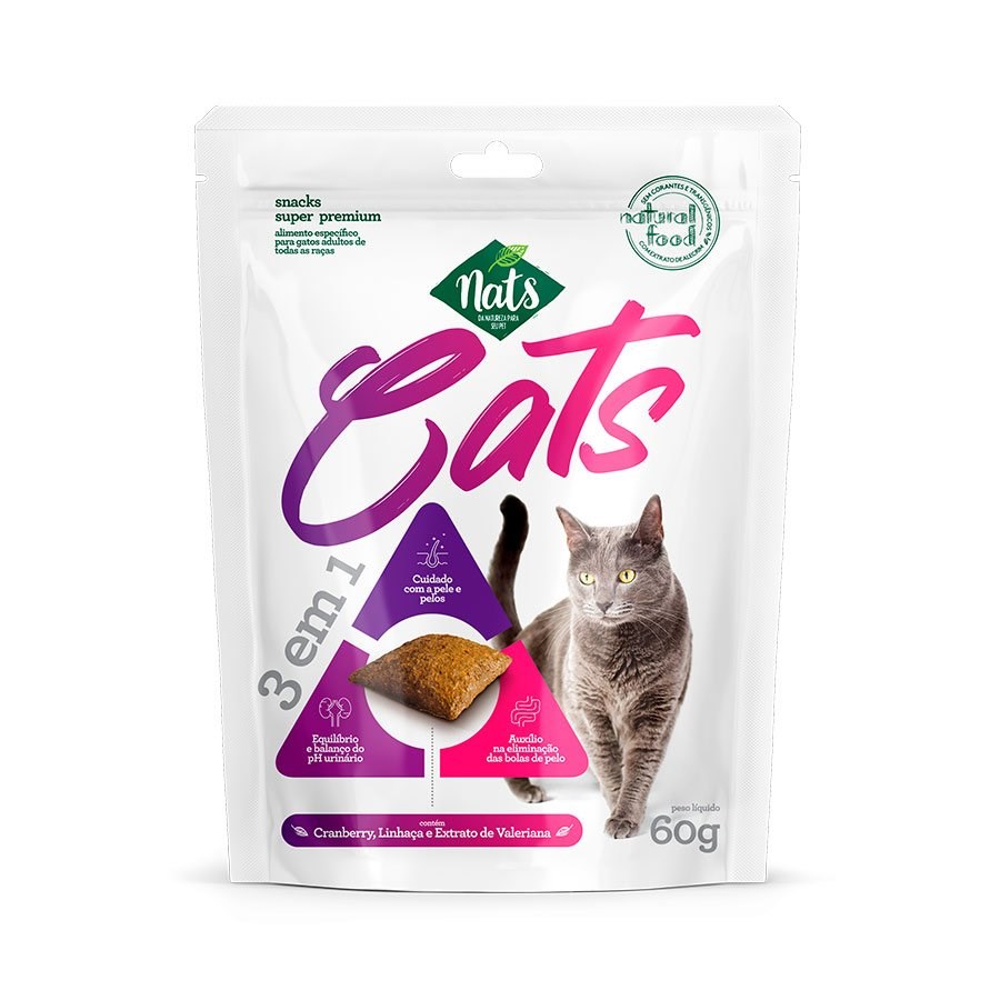 Snacks Nats Cats 3 em 1 para Gatos