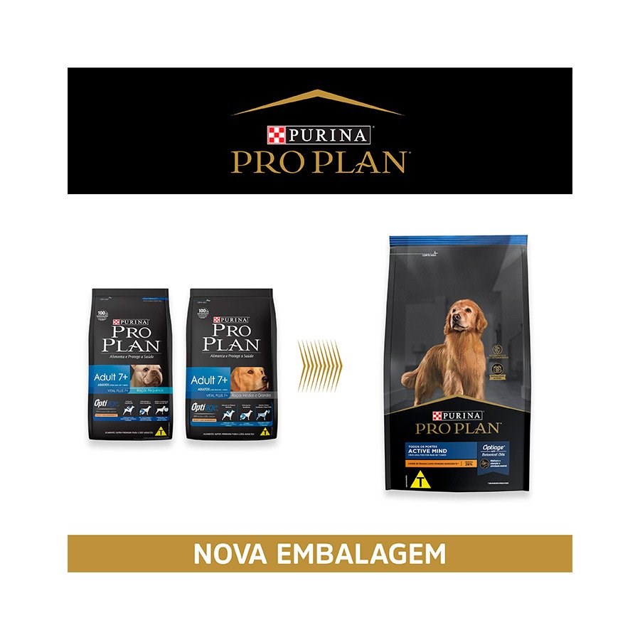 Ração Pro Plan Active Mind para Cães Idosos de Todos os Tamanhos sabor Frango