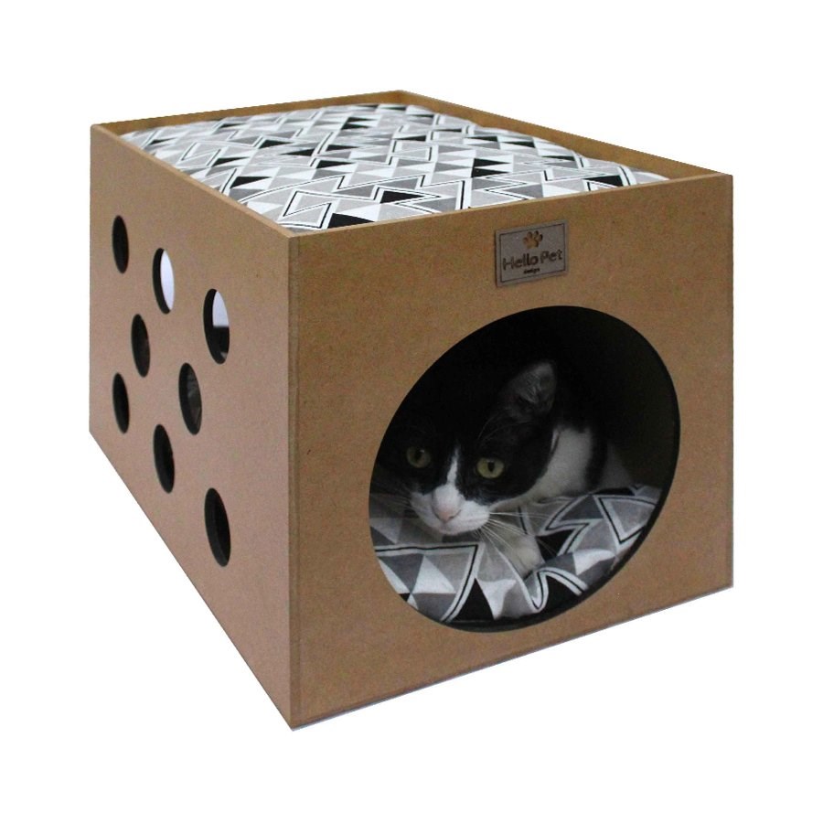 Cama Hello Pet Interativa Barcelona Preta para Gatos