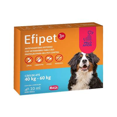 Antiparasitário Externo Efipet para Cães de 40 á 60 Kg 1 pipeta