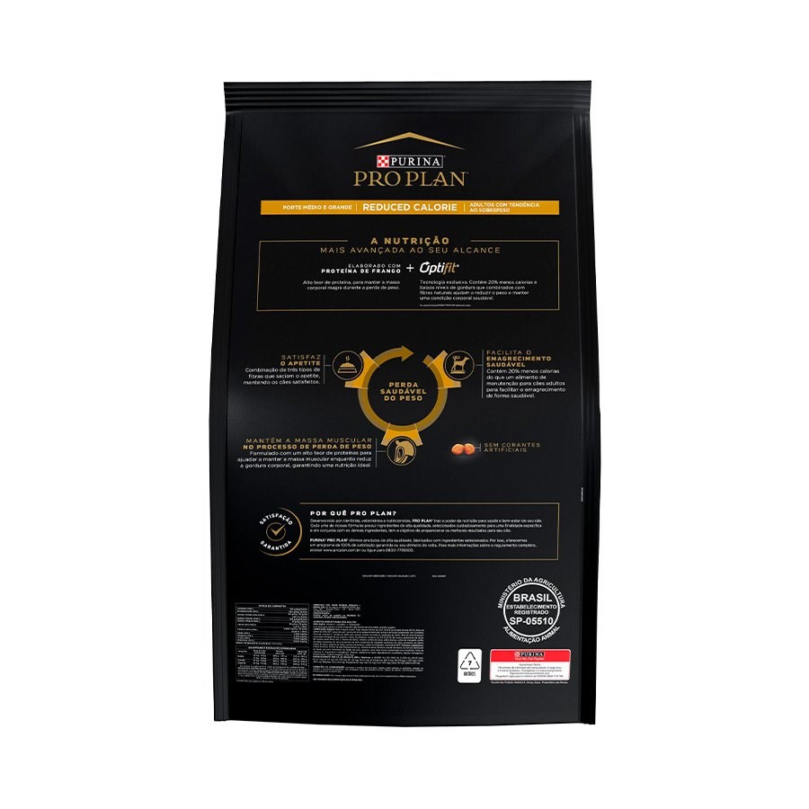 Ração Pro Plan Reduced Calorie para Cães Adultos sabor Frango & Arroz