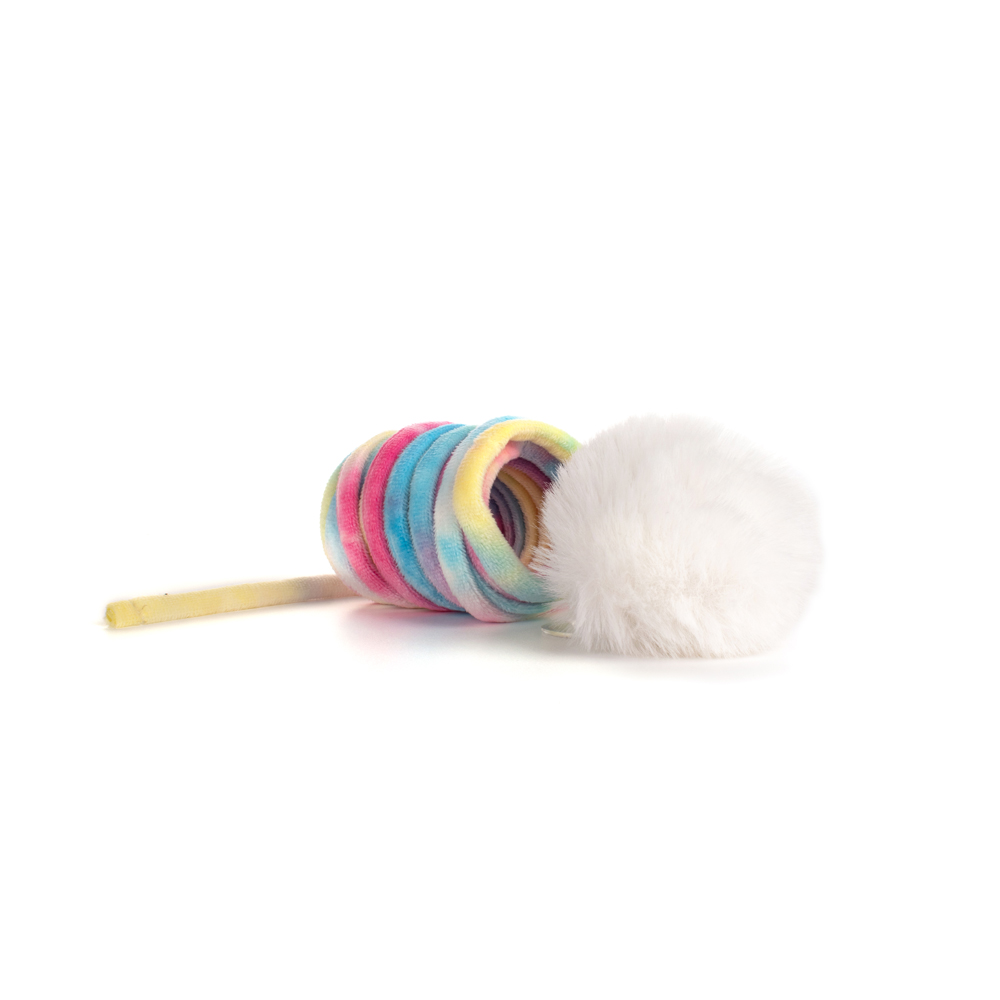 Brinquedo Fuzz para Gatos Mola e Bola Arcoiris