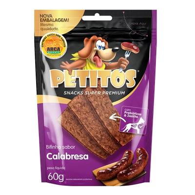 Snack Petitos para Cães Bifinho Sabor Calabresa 60g