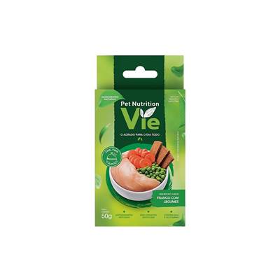 Snack Pet Nutrition Vie Frango com Legumes para Cães 50g