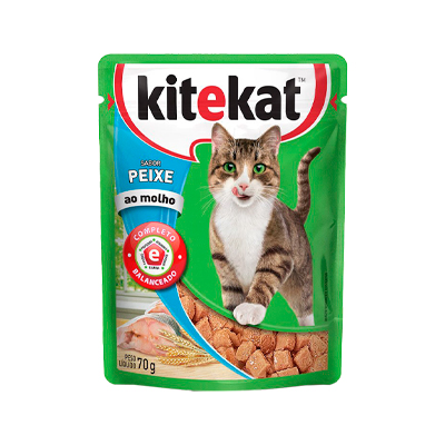 Ração Úmida Kitekat Sachê Peixe ao Molho para Gatos Adultos 70g