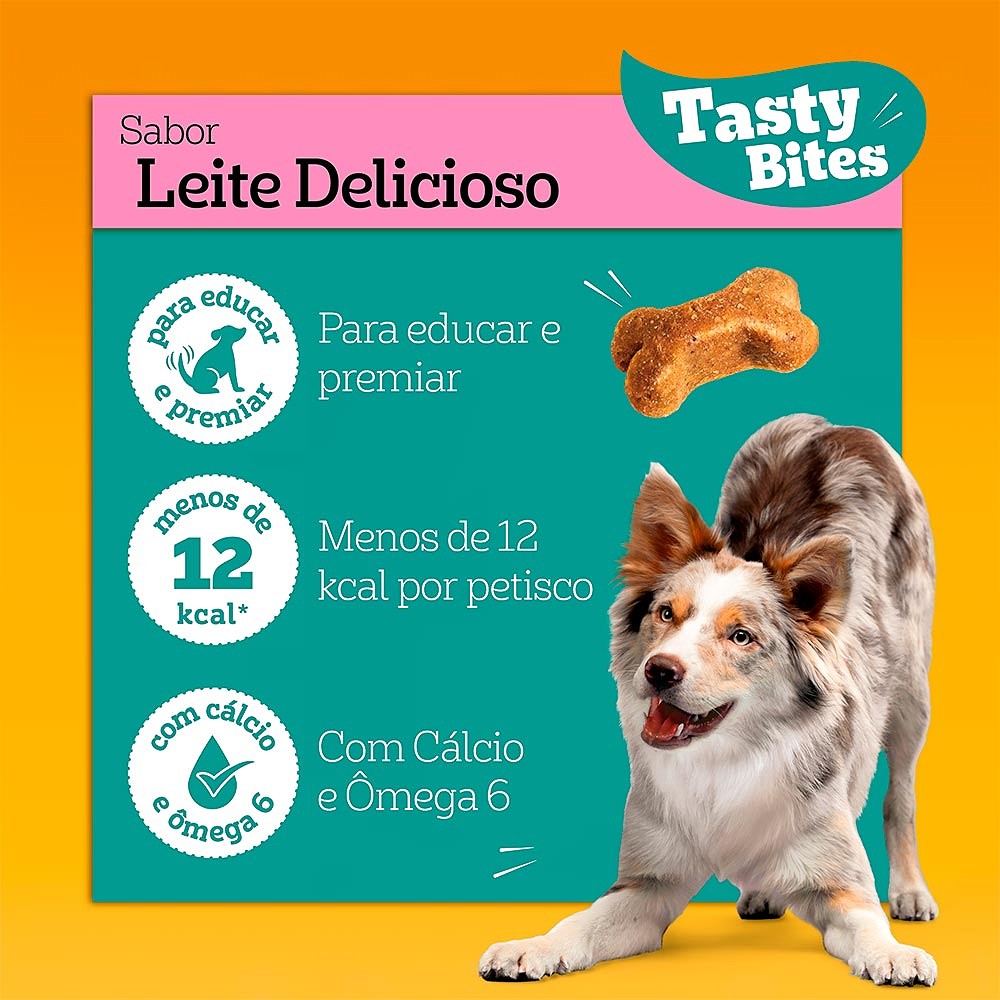 Snack Pedigree Tasty Bites Leite para Cães 