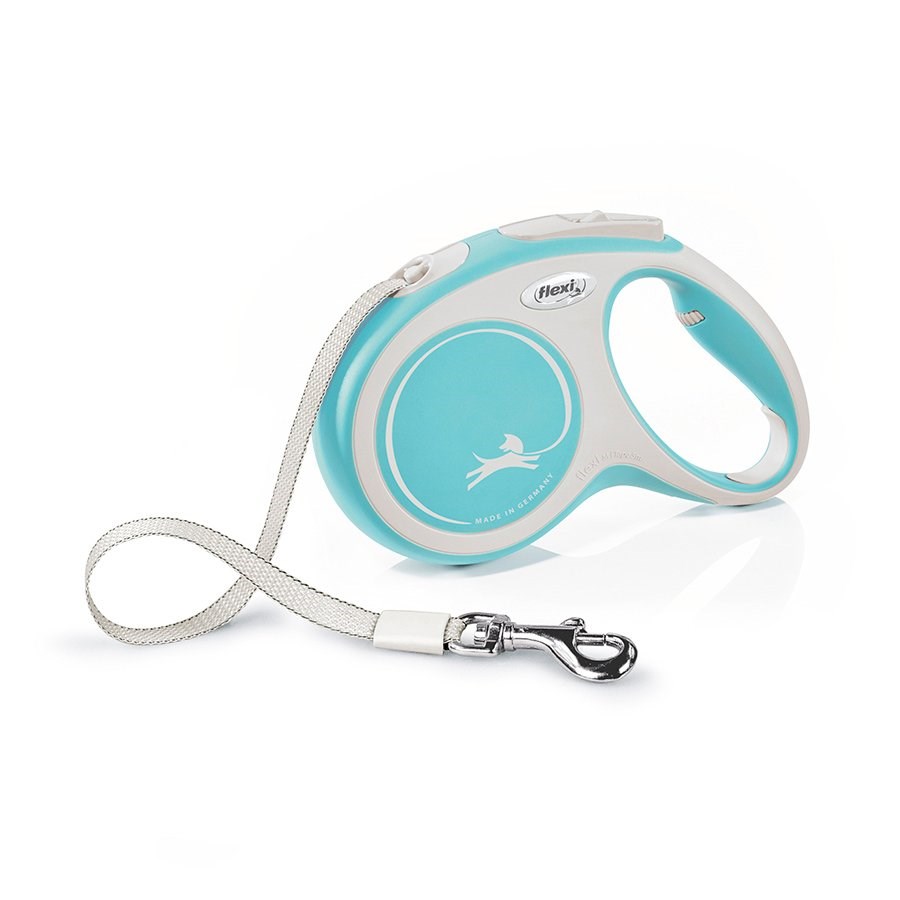 Guia Flexi Bogdahn Fita New Comfort Azul e Branco para Cães