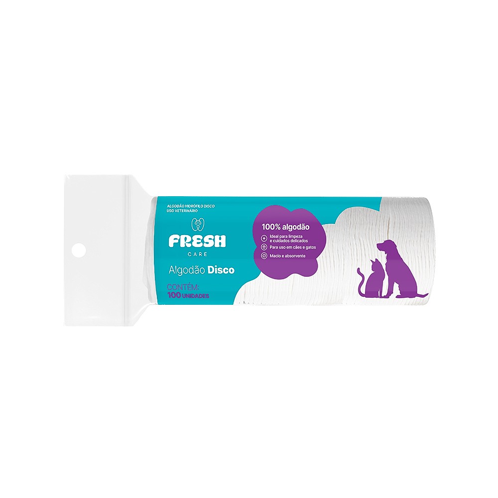 Algodão Fresh Care para Cães e Gatos com 100 unidades U