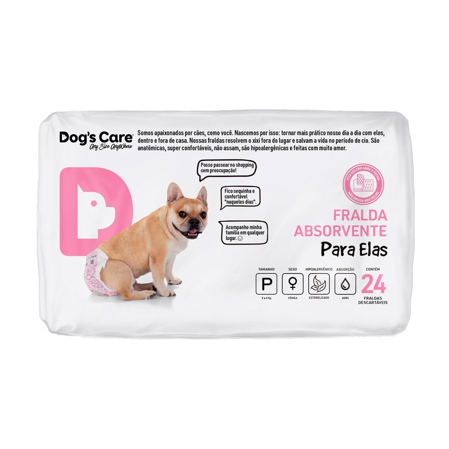 Fralda Descartável Dog's Care para Fêmeas - 24 Unidades