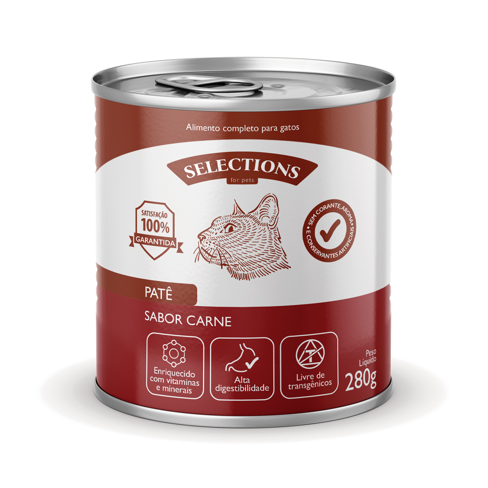Patê Selections For Pets para Gatos Sabor Carne