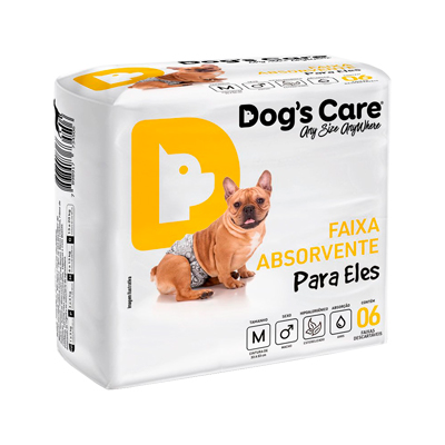 Fralda Higiênica Dogs Care Ecofralda para Cães Machos 6 Unidades G