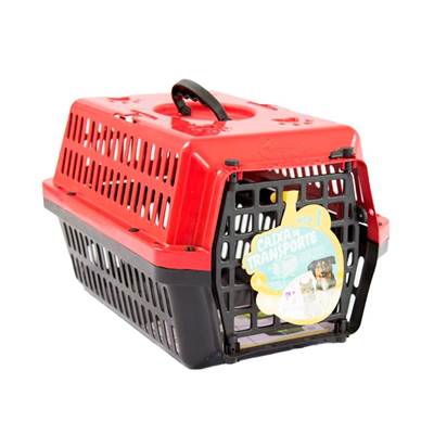 Caixa de Transporte Alvorada New Vermelha para Cães e Gatos Tam 4