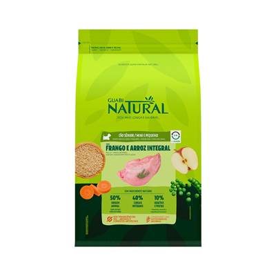 Ração Guabi Natural para Cães Sênior de Mini e Pequeno Porte sabor Frango e Arroz 2,5kg