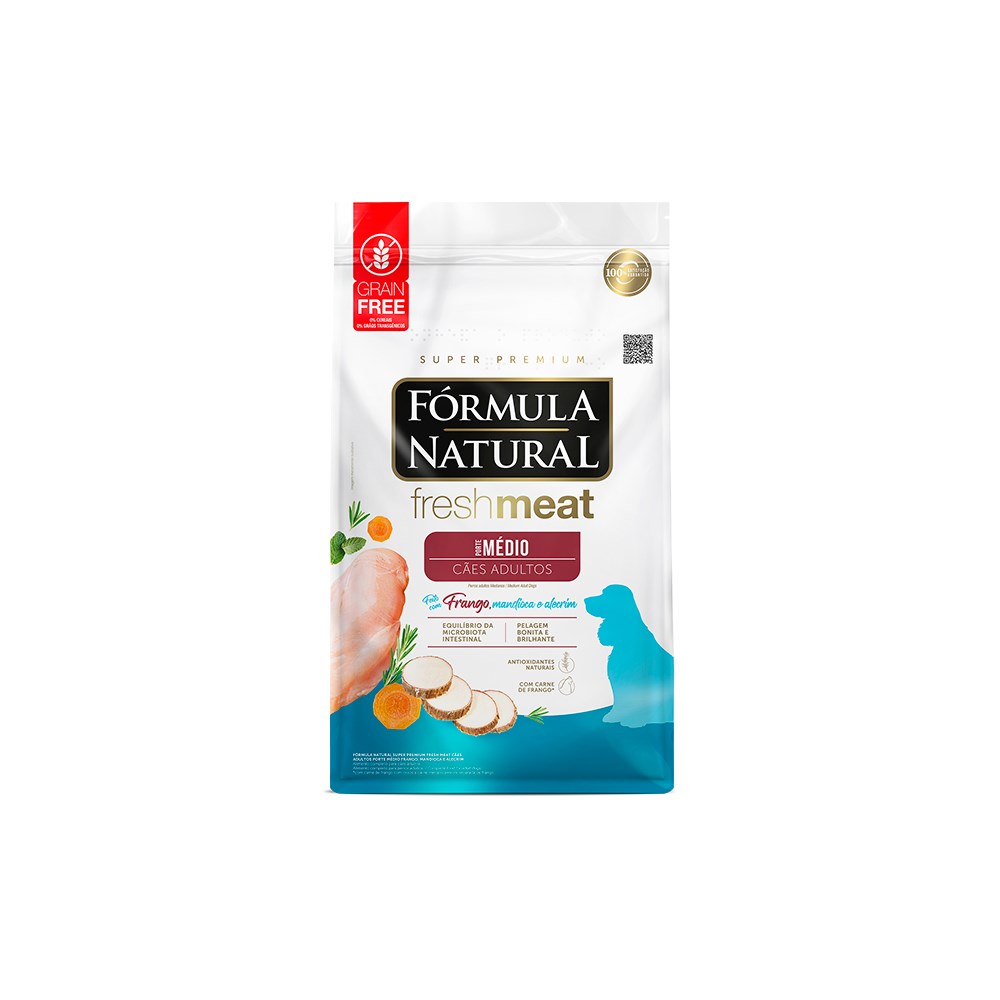 Ração Fórmula Natural Fresh Meat para Cães Adultos de Porte Médio