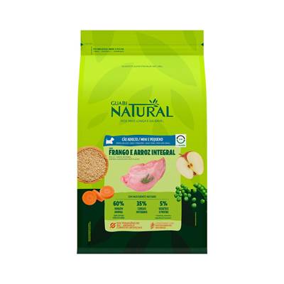 Ração Guabi Natural para Cães Adultos Raças Pequenas sabor Frango e Arroz 20kg