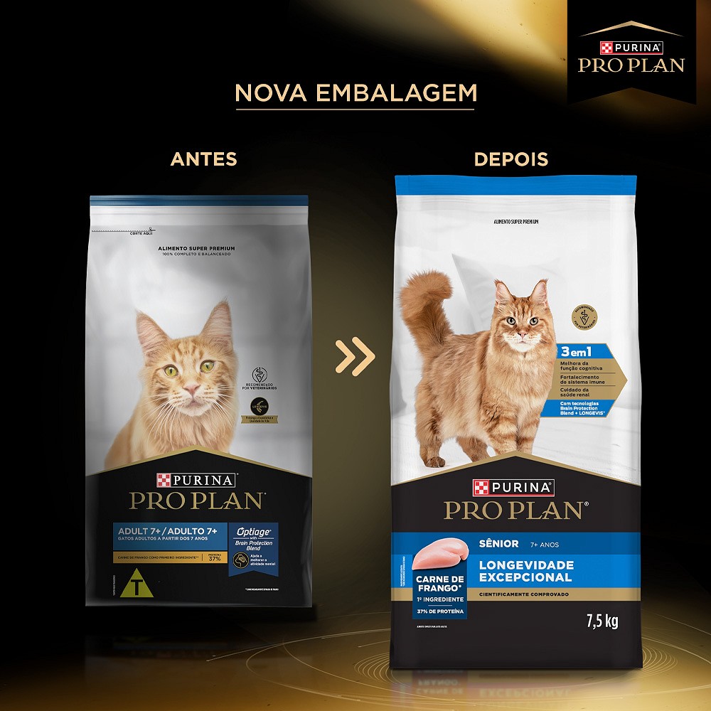 Ração Proplan Longevidade Excepcional para Gatos Sênior 7+ 